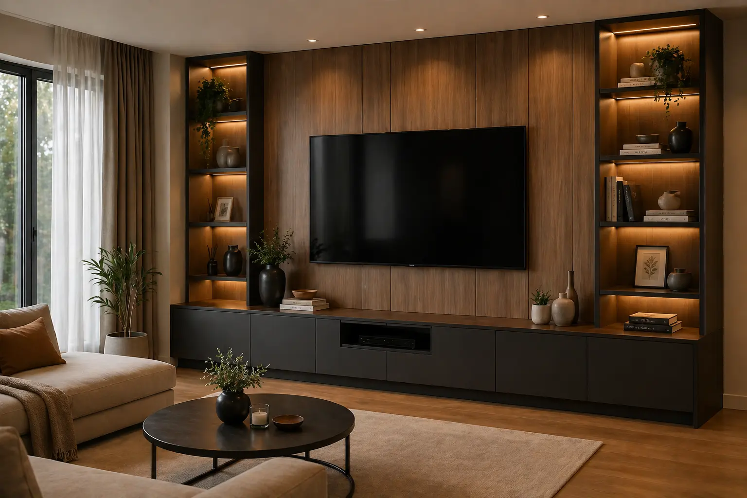 Zabudowy RTV i meble do salonu na wymiar